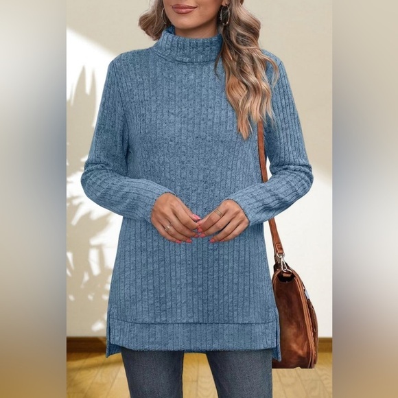 Gentle Slope High Low Thick Turtleneck Sweater - Picture 2 of 5